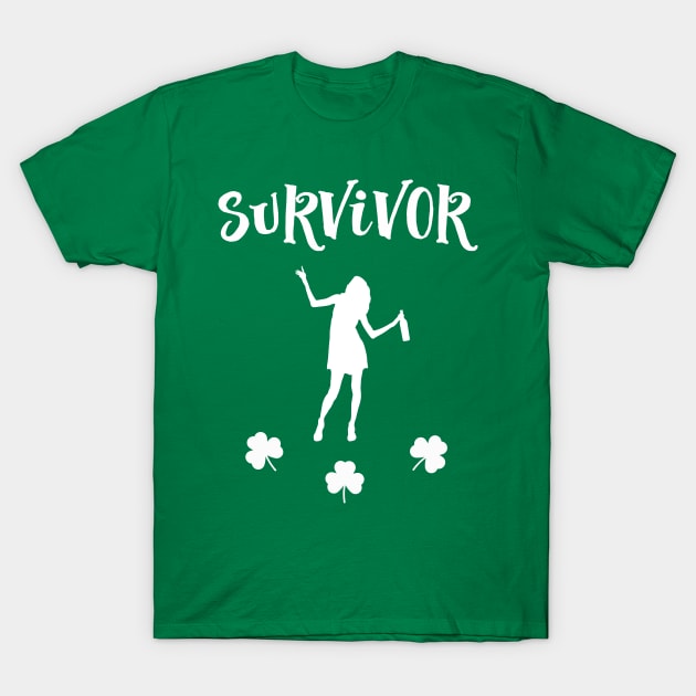 Funny St Patrick Paddy's Day Survivor Drunk Lady T-Shirt by familycuteycom